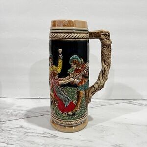 German Style Design Beer Mug Multicolor Ceramic Steins Collectible Size 9.5"